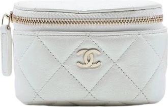 Chanel Pre-owned Quilted Coin Purse - Dames - Vintage Mini Tas - Wit - ONE Size - Leer - Vintage