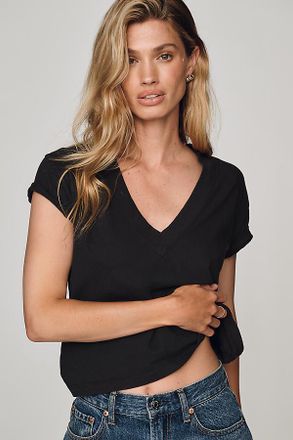 perfectwhitetee Cotton Boxy V-Neck Tee