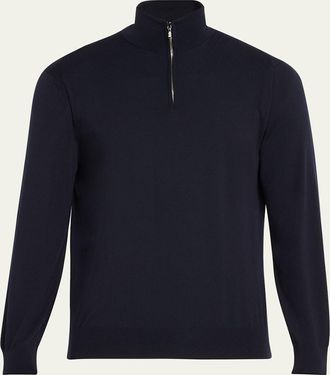 Loro Piana Mens Gift Of Kings Wool Quarter-Zip Sweater