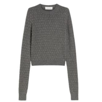 Sportmax Sierra Crewneck Sweater - Dames - Ronde hals truien - Grijs - XS - Wol - Truien & Vesten