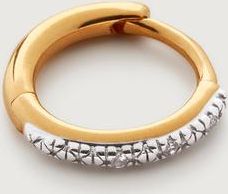 Monica Vinader Gold Riva Diamond Single Mini Huggie Earring Diamond