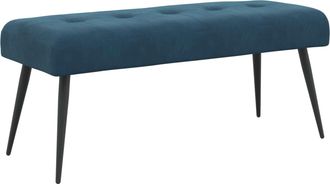 vidaXL Banco Con Tapicer&iacute;a Con Botones Azul 110 X 40 X 46 Cm Vidaxl