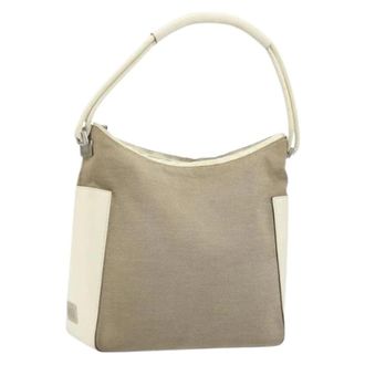Gucci Pre-owned Shoulder Bags, female, Beige, Size: ONE SIZE Pre-owned Canvas Shoulder Bag