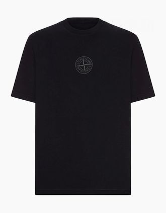 Stone Island Mens Branded Cotton T-Shirt Black - Size: 42
