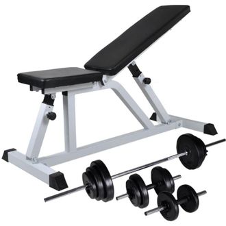 vidaXL Panca da Palestra con Bilanciere e Set di Manubri 30,5 kg - Vidaxl