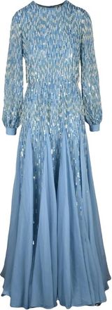 Elisabetta Franchi Red Carpet Dress - Dames - Avondkleed - Blauw - XS - Polyester - Kleedjes