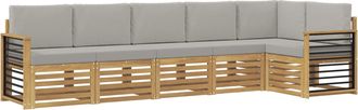 vidaXL Conjunto De Sof&aacute;s De Exterior 6 Uds. Blanco Y Gris Claro Vidaxl
