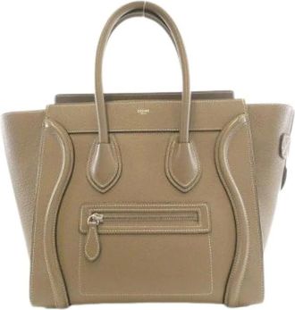 Celine Pre-owned Micro Luggage Calf Handbag - Dames - Vintage Handtas - Grijs - ONE Size - Leer - Vintage