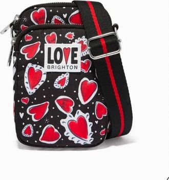 Brighton Hearts A Flutter Crossbody Purse In Black And Red