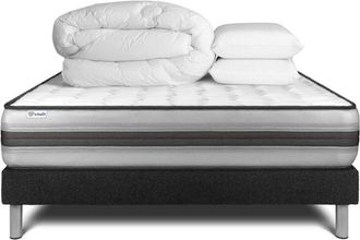 VITALIT Pack Colch&oacute;n Negro Muelles Y Viscoel&aacute;stica 200 X 200