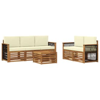 vidaXL Juegos De Sof&aacute;s Madera De Acacia S&oacute;lida Vidaxl