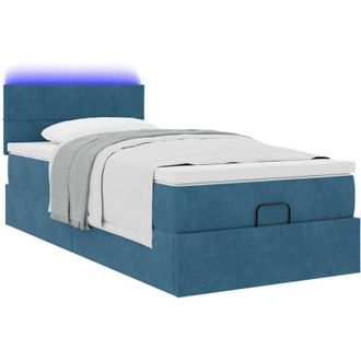 vidaXL Estructura De Cama Otomana Colch&oacute;n Terciopelo Azul Oscuro Vidaxl