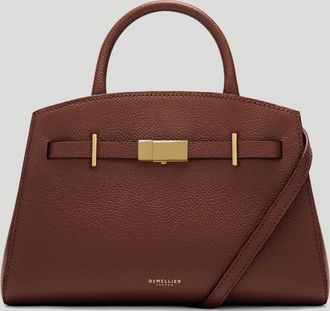 DeMellier The Small Hudson in Warm Brown Small Grain Leather Crossbody bag