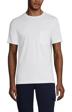 Lands End Short Sleeve Cotton Supima Tee With Pocket in White at Nordstrom, Size Xx-Large