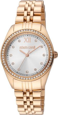 Roberto Cavalli Crystal Bracelet Watch, 31mm in Rose Gold at Nordstrom Rack