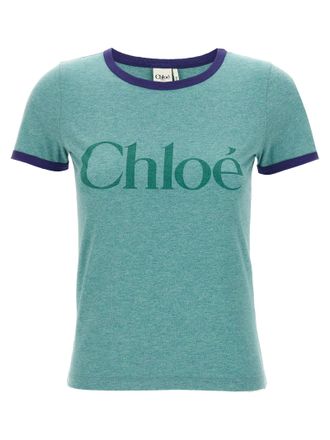 Chloé Chloé -Logo -Druck -T -Shirt