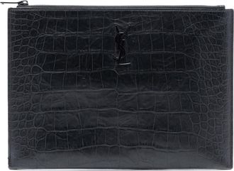 Saint Laurent Pre-owned Saint Laurent Croc Embossed Leather Monogram Document Holder GBL453249A.0217