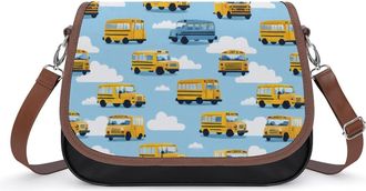 Generic School1 Bus Pattern Fashion Womens Crossbody Bags Novelty Handbag Shoulder Bag Purse