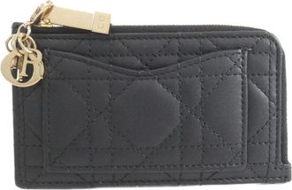 Dior Black Leather Coin Purse/Coin Case (Pre-Owned)