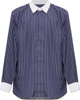 Tom Ford Zijden gestreepte blouse - Heren - Casual Overhemden - Blauw - L - Overhemden