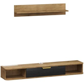 HOMCOM Mueble de sal&oacute;n 120x24x16 cm roble