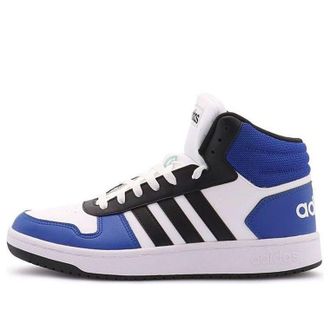 adidas Hoops 2.0 Mid White Blue Black G55053