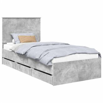 vidaXL Estructura De Cama Gris Concreto 75 X 190 Cm Madera Ingenieril Vidaxl