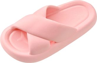 Generic Women Slippers with Thick Non Slip Sole Soft Open Toe Slip On Indoor Bathroom Comfortable Solid Color Design (4.5)