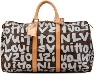 Louis Vuitton Tweedehands leren Louis Vuitton tassen - Dames - Vintage Weekendtas - Bruin - ONE Size - Leer - Vintage