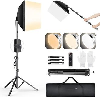 OEM Kit De Iluminaci&oacute;n Emart Softbox, 40x40 Cm, Con Bombilla De 85w