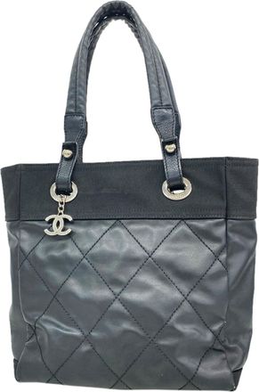 Chanel Black Canvas Tote Bag (Pre-Owned)