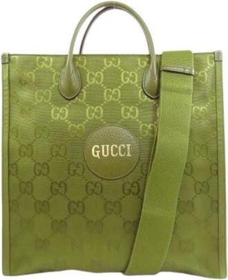 Gucci Pre-owned Tote Bags, female, Green, Size: ONE SIZE Pre-owned Nylon Tote Bag
