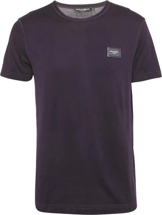 Dolce & Gabbana T-shirt con placca logo - Viola