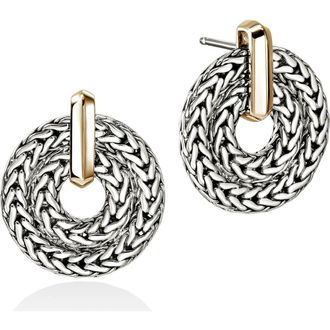 John Hardy Icon Mixed Metal Drop Earrings in Silver And Gold at Nordstrom