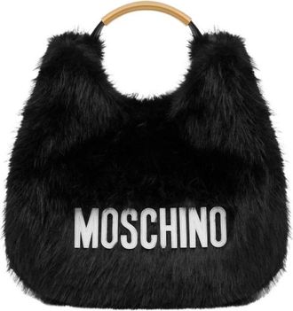 Moschino Handle Me Medium Bag - Dames - Schoudertassen - Zwart - ONE Size - Katoen - Tassen