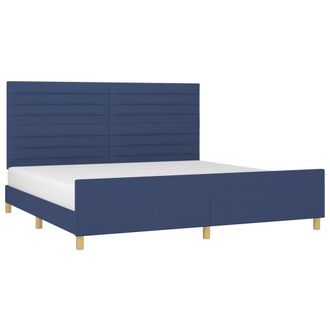 vidaXL Cama Sin Colch&oacute;n Tela Azul 200x200 Cm Vidaxl