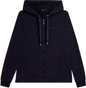 Freddy Felpa Cappuccio Zip con logo FREDDY in strass