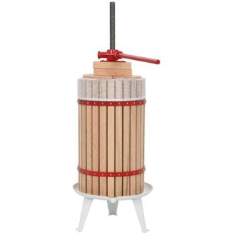 vidaXL Prensa De Vino Y Fruta Con Pa&ntilde;o De Tela 30 L Madera De Roble Vidaxl