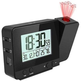 OEM Reloj Proyector Digital Para Dormitorio, Grande Con Proyecci&oacute;n En Techo, Conexi&oacute;n Usb, Funciona Con Bater&iacute;as