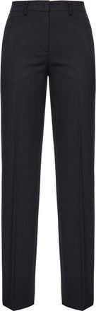 Pinko Straight-leg broek - Dames - Chinos - Zwart - L - Wol - Broeken