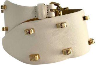 Borbonese Witte Echte Leren Damesriem