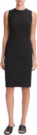 Vince Seamed Sheath Midi Dress In Black