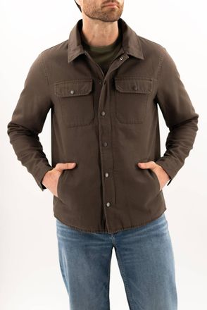 DEVIL-DOG Dungarees Quilted Deck Jacket In Dark Roast
