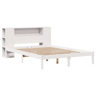 Berkfield Home Decorative Bookcase Bed without Mattress White 135x190 cm Double