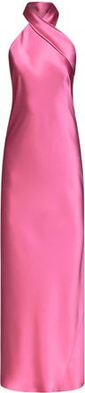 Galvan Pandora halterneck satin dress - women - Viscose/Acetate - 42 - Pink