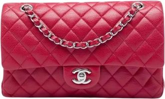 Chanel Pre-owned Classic Double Flap Shoulder Bag - Dames - Vintage Schoudertas - Rood - ONE Size - Leer - Vintage