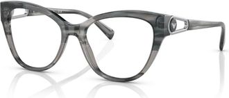 Emporio Armani 3212 Vista Translucent Grey Acetate Cat-Eye Eyeglasses