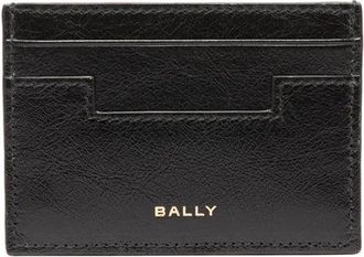 Bally Black Metallic Logo Leather Wallet