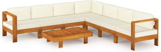 vidaXL Vidaxl - Conjunto De Jard&iacute;n 8 Piezas Con Cojines 100x60 Cm Madera De Acacia