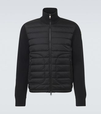 Moncler Tricot down-paneled wool-blend cardigan